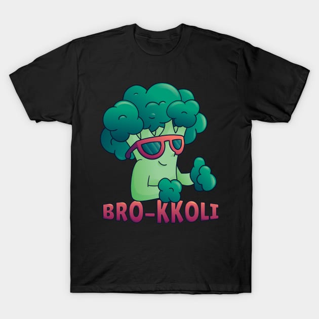 Cute and Simple Green Broccoli Vegetable Plant T-Shirt by OfCA Design